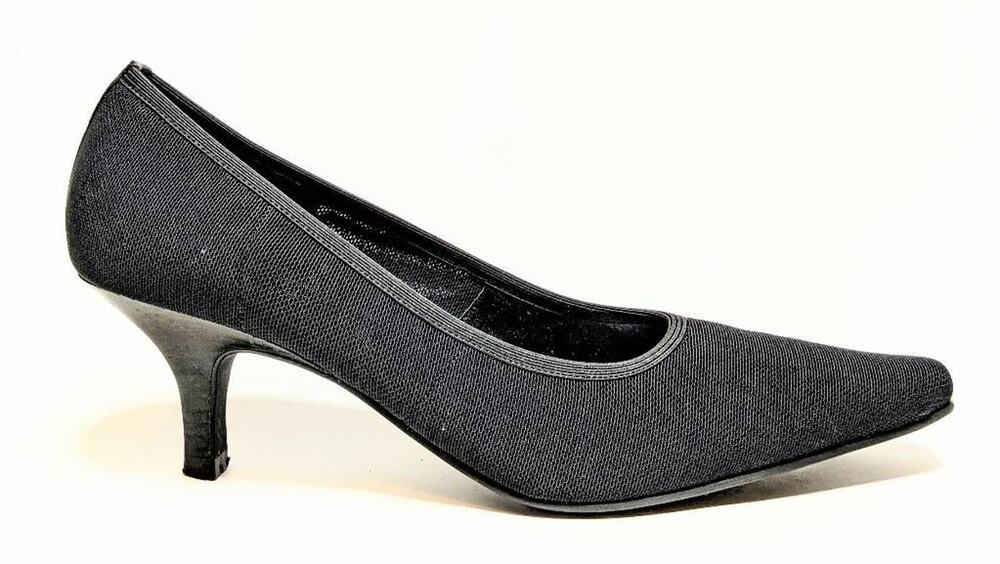 Naturalizer Womens Pump Kitten Heels Shoes Black Pointed Toe Slip Ons 7.5 M